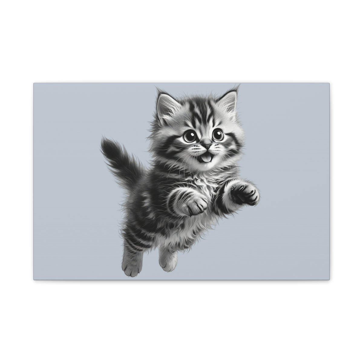 Playful tabby Kitten Canvas- Sage Collection- Bestie Best Decor Collection