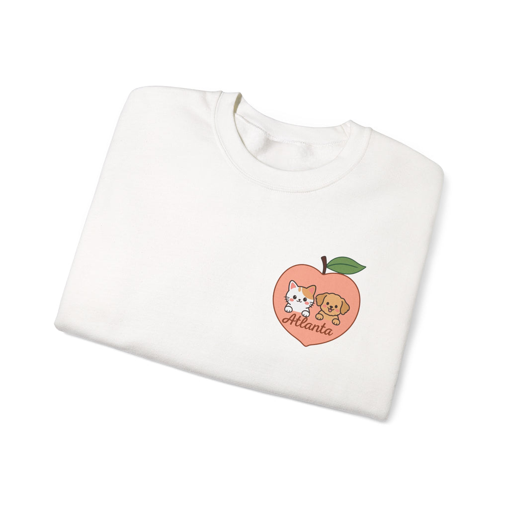 ATLANTA Peach Kitten & Doggie sweatshirt | Cute GA peach illustration