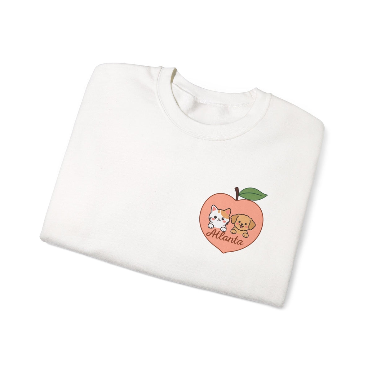 ATLANTA Peach Kitten & Doggie sweatshirt | Cute GA peach illustration