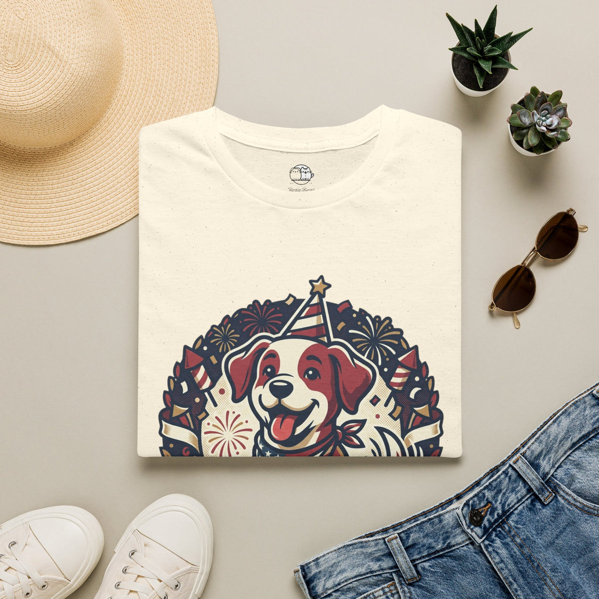 Patriotic Party Dog T-Shirt | 250 Years Celebration Tee