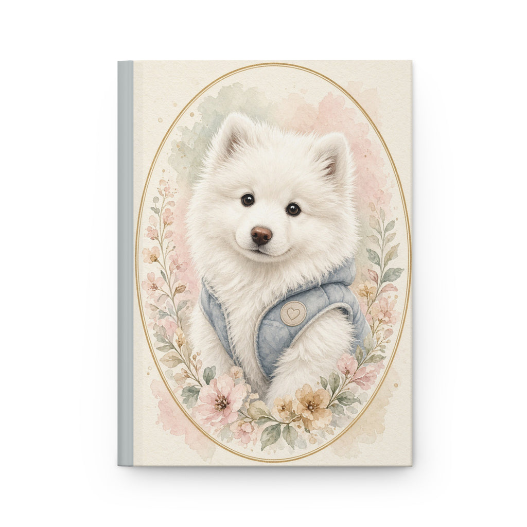 Fluffy Samoyed Puppy Portrait Journal | Hardcover Notebook, Bestie Best Journal Collection