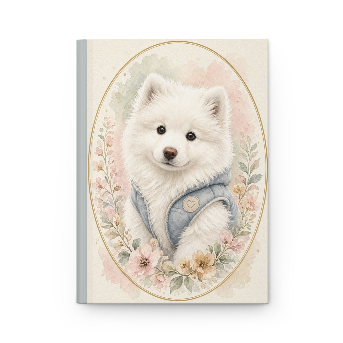 Fluffy Samoyed Puppy Portrait Journal | Hardcover Notebook, Bestie Best Journal Collection