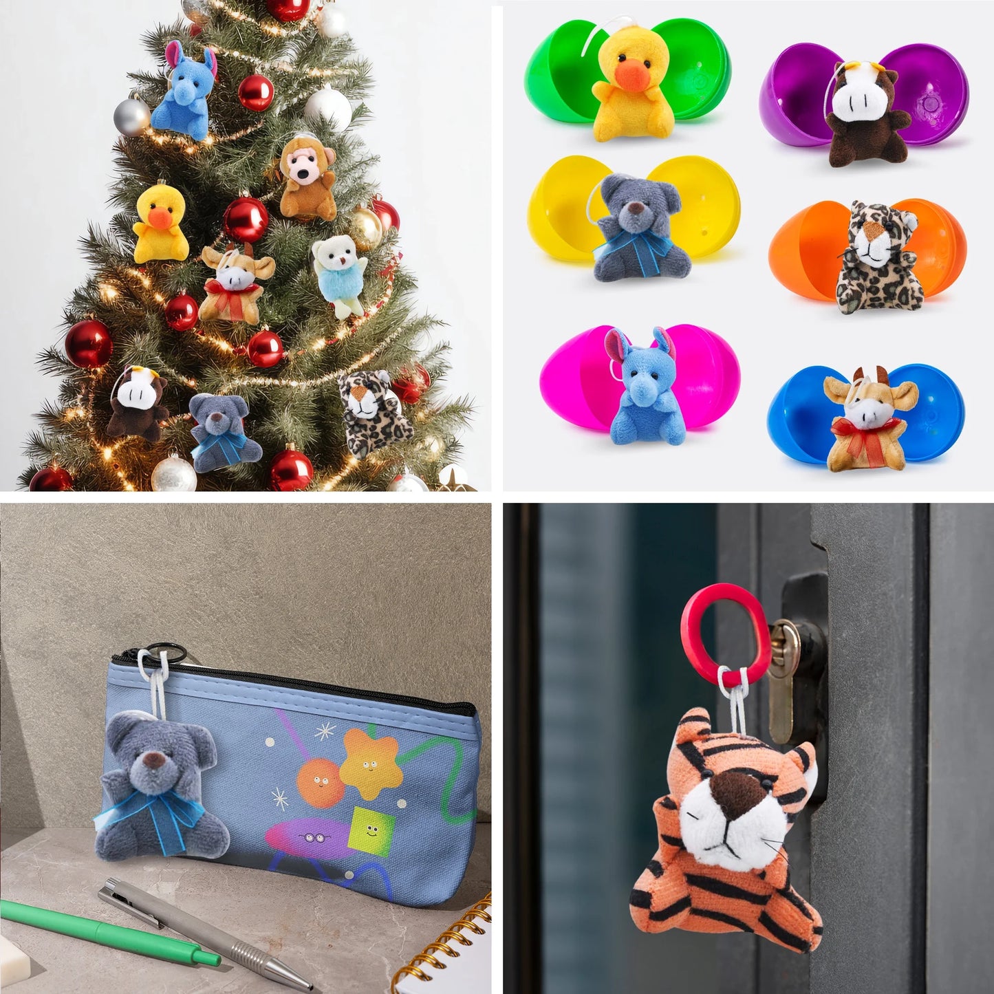 24 Pcs Party Favors for Kids 3" Mini Stuffed Animals Bulk Cute Small Plush Toys, Pinata Fillers, Animals Keychain Decoration for Boys Girls, Teacher Student Gifts Prizes, Birthday Supplies