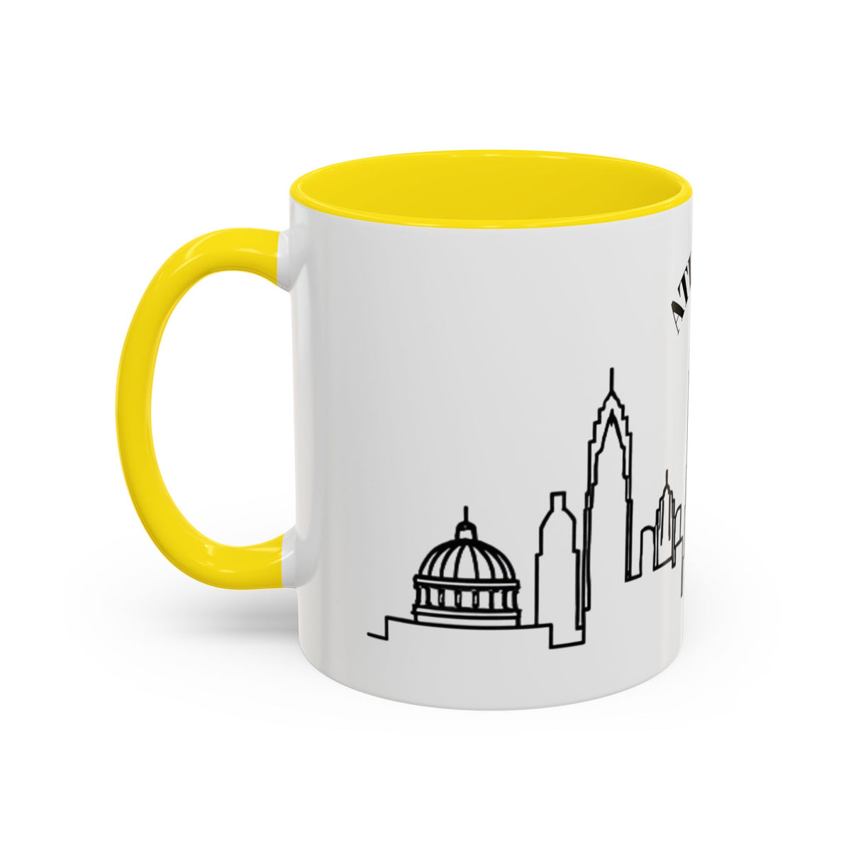 Atlanta Skyline Mug | City Outline Coffee Cup, Black Accent
