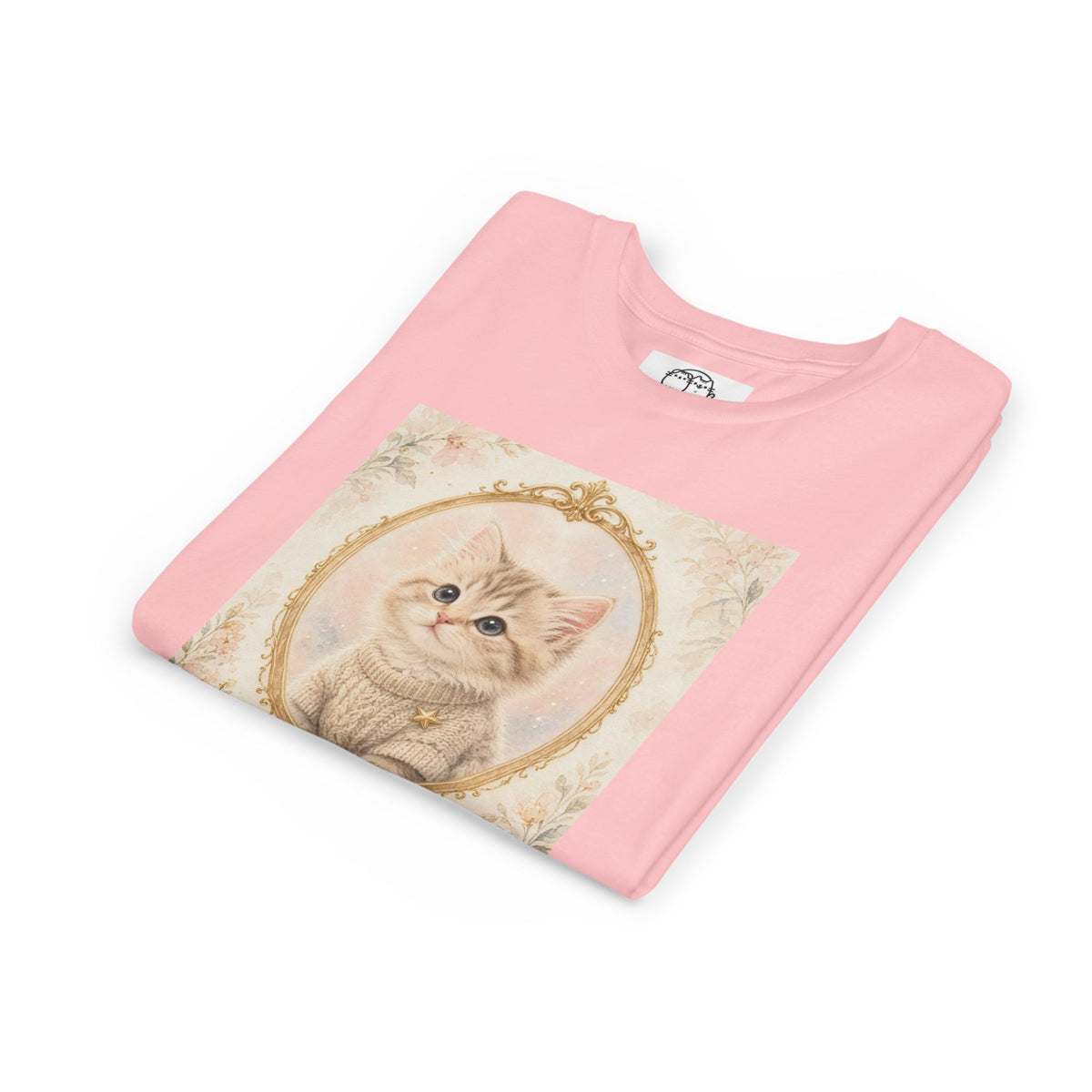 Little Dreamer Kitten Youth Tee | Vintage Floral Portrait, Cute Cat- Bestie Best Luxury Collection
