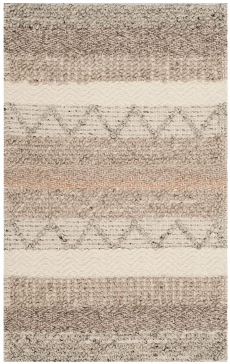 Jacques Hand Woven Wool/Cotton Striped Rug in Beige