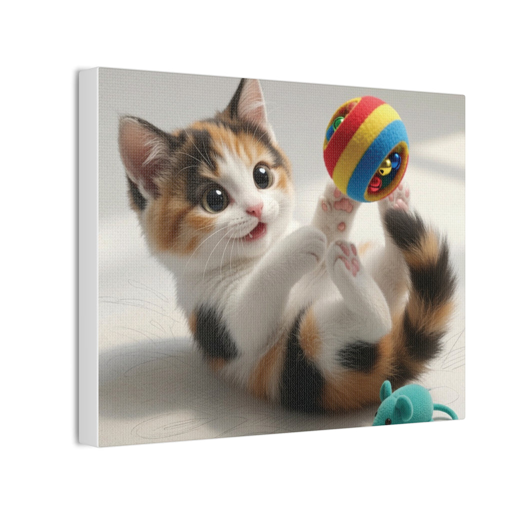 Playful Calico Kitten Canvas- Nursery Decor- Baby & Kids room Decor- Gloria Collection
