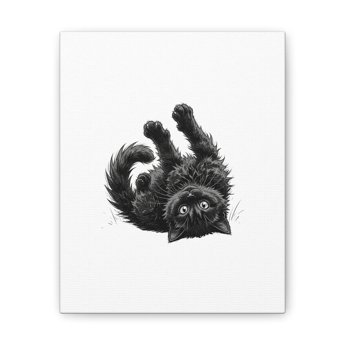 Playful Fluffy Black Kitten Canvas- Twixie Collection- Bestie Best Decor Collection