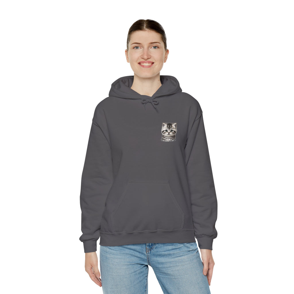 Proper Cat Portrait Illustration Hoodie | Small Chest Print, Bestie Best Collection