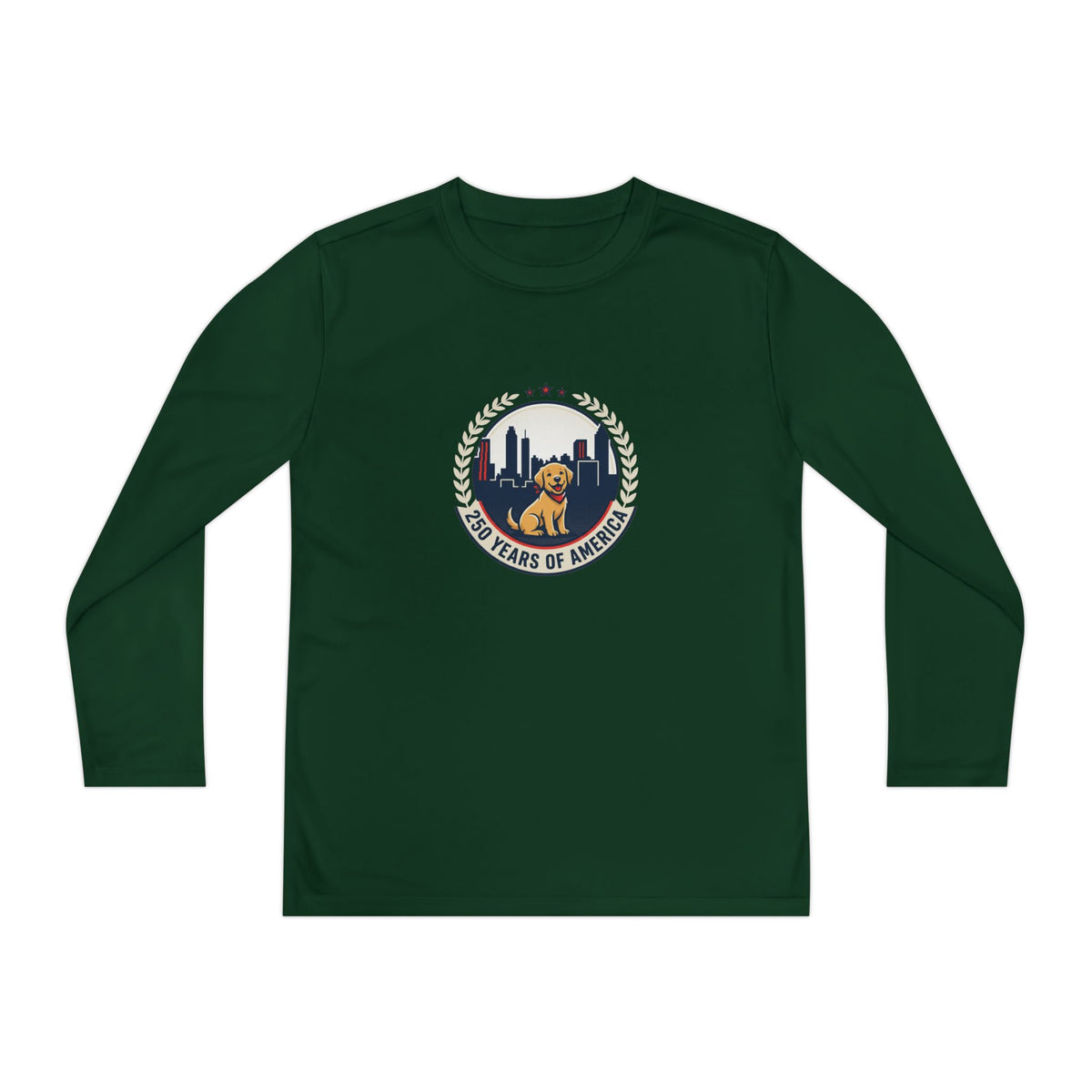 250 Years Celebration With Labrador in City Atlanta Skyline Tee | Youth Long Sleeve