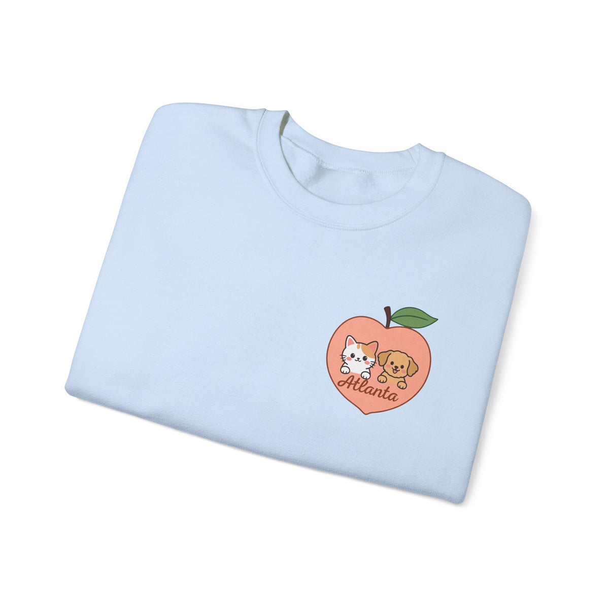 ATLANTA Peach Kitten & Doggie sweatshirt | Cute GA peach illustration