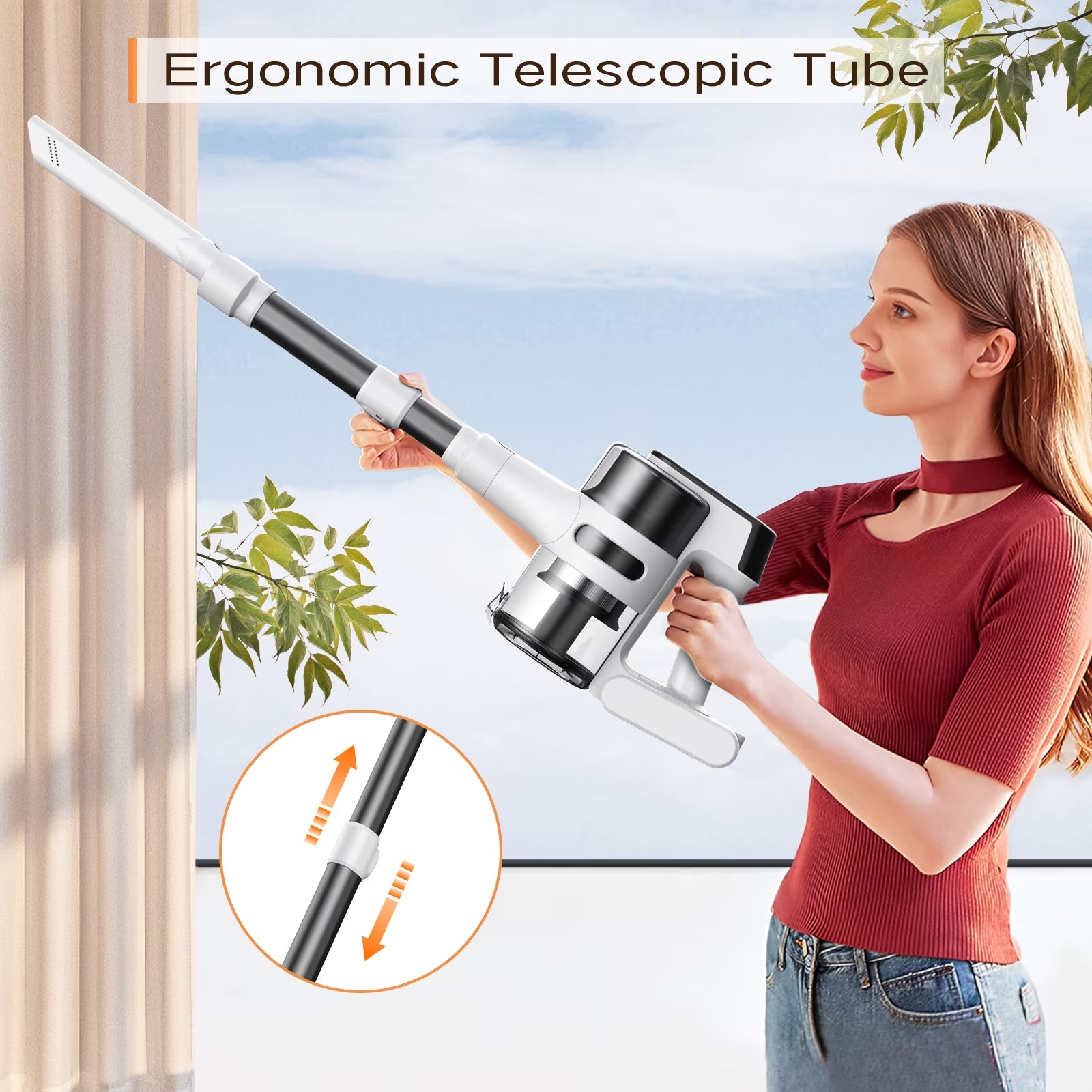 Lightweight Vacuum Cleaner, 6-In-1 Cordless Stick Vacuum Cleaner,Ideal for Hardfloors