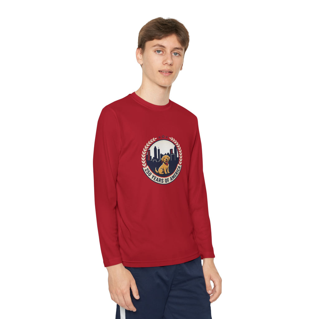 250 Years Celebration With Labrador in City Atlanta Skyline Tee | Youth Long Sleeve