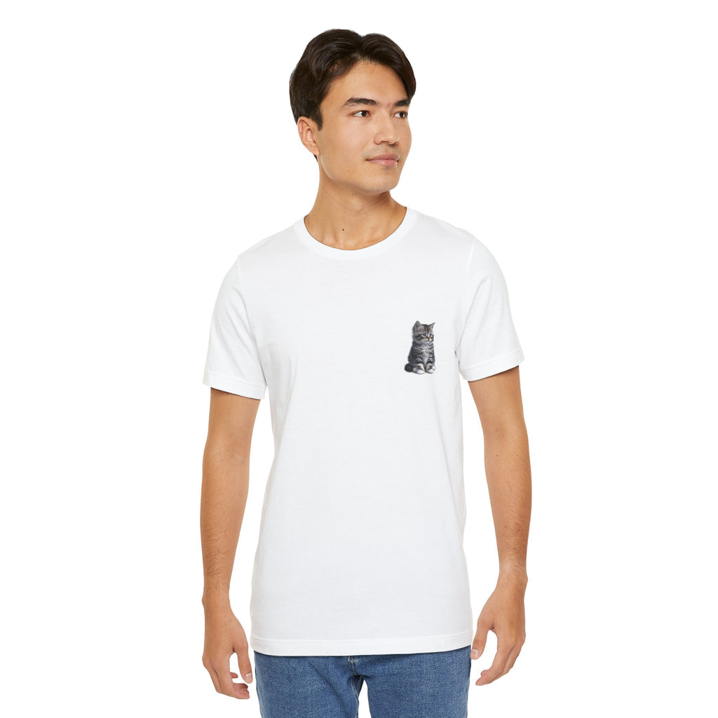 Fluffy Kitten Tabby Tee | Miguel Collection Minimal Cat Illustration T-Shirt