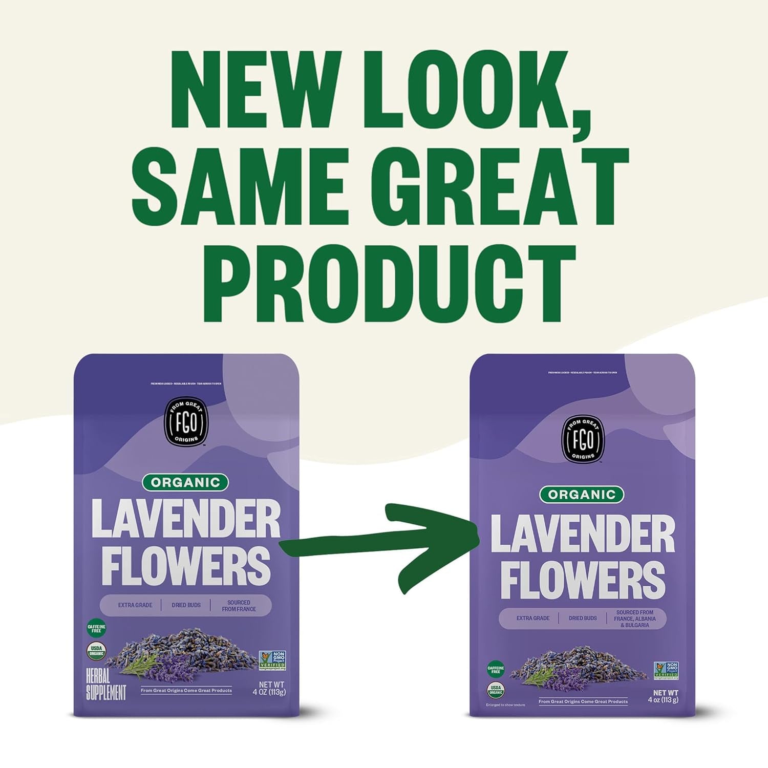 Organic Dried Lavender Flowers, Extra Grade Dried Buds, Imported from France for Culinary or Sachet Bags, 4Oz, Packaging May Vary (Pack of 1)