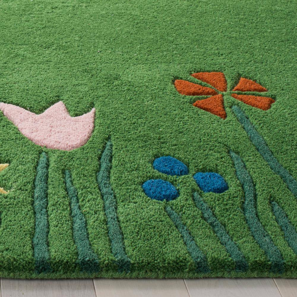 Kids Green/Multi Doormat 2 Ft. X 3 Ft. Floral Area Rug