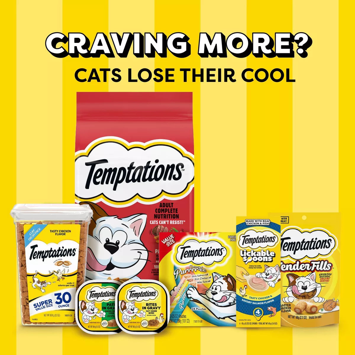 Temptations Creamy Puree with Chicken and Salmon Flavor Squeezable Lickable Variety Pack Cat Treats - 16Ct