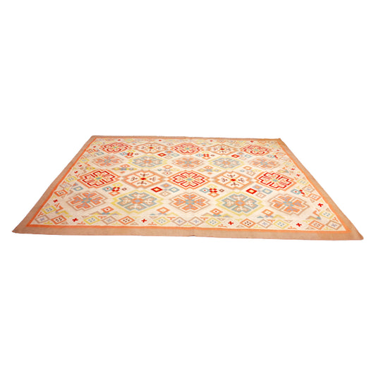 Vintage -Handwoven- Champagne- kilim- Rug