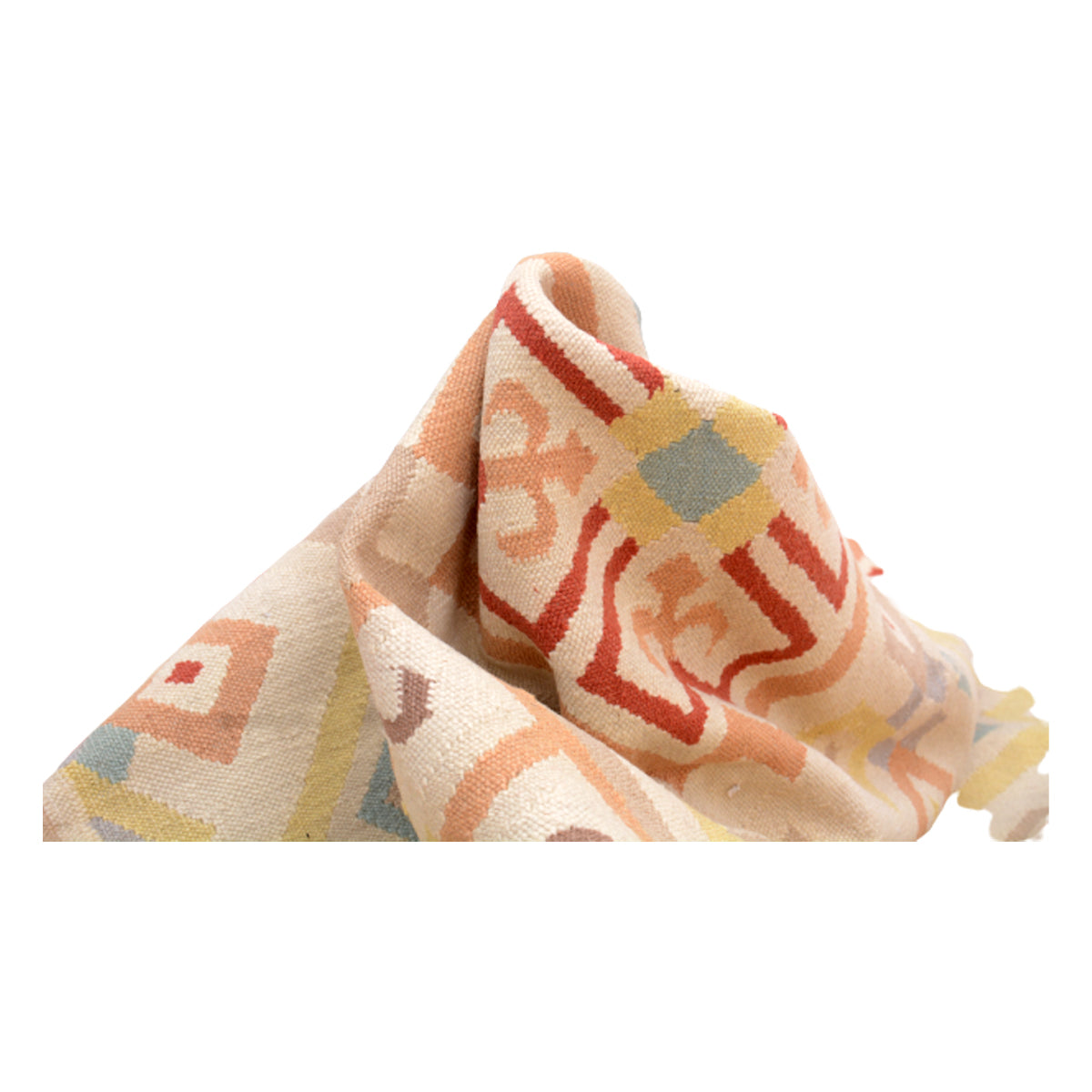 Vintage- Handwoven -Champagne- kilim- Rug