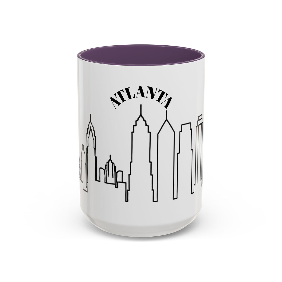 Atlanta Skyline Mug | City Outline Coffee Cup, Black Accent