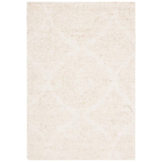 Abstract Ivory/Beige Doormat 2 Ft. X 3 Ft. Floral Damask Area Rug