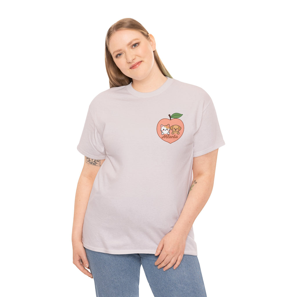 ATLANTA Peach Kitten & Doggie Tee | Cute GA Peach Illustration T-Shirt