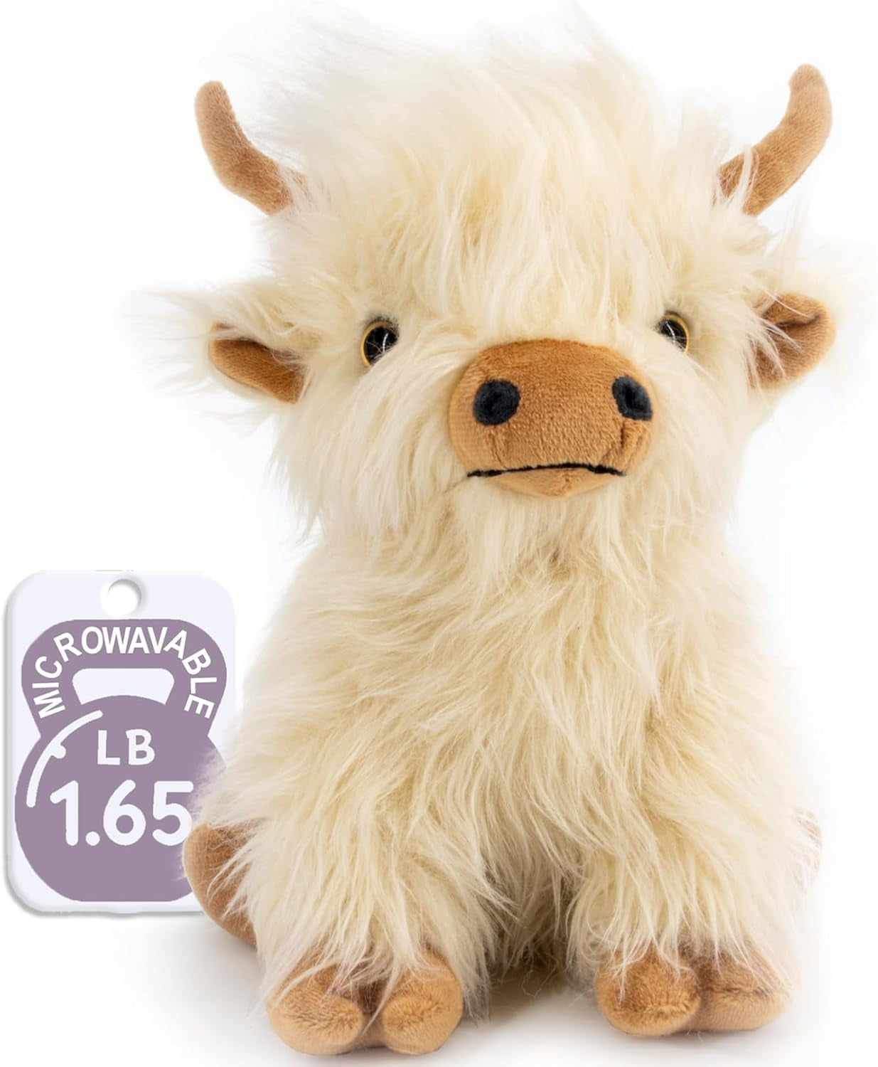 Microwavable Highland Cow Stuffed Animal - Weighted Stuffed Animal Plush, Heatin