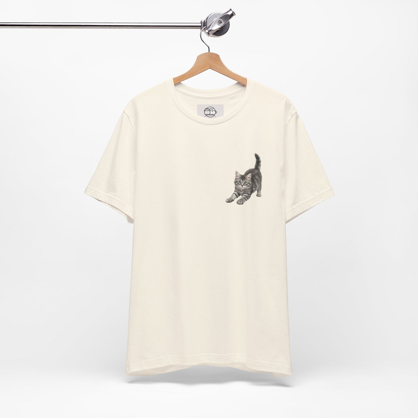 Playful Kitten Pounce Illustration Tee | Carmen Collection Cat Drawing