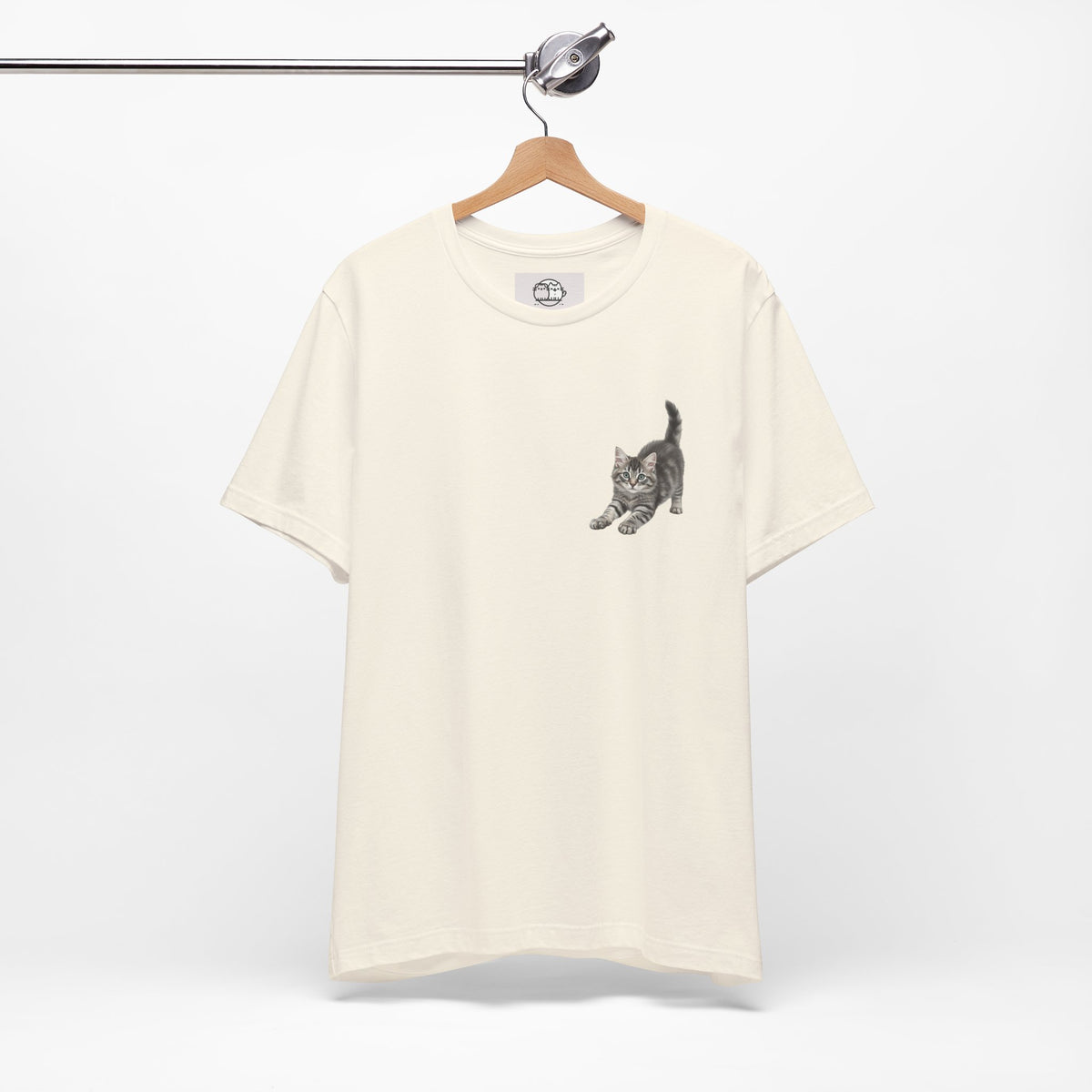 Playful Kitten Pounce Illustration Tee | Carmen Collection Cat Drawing
