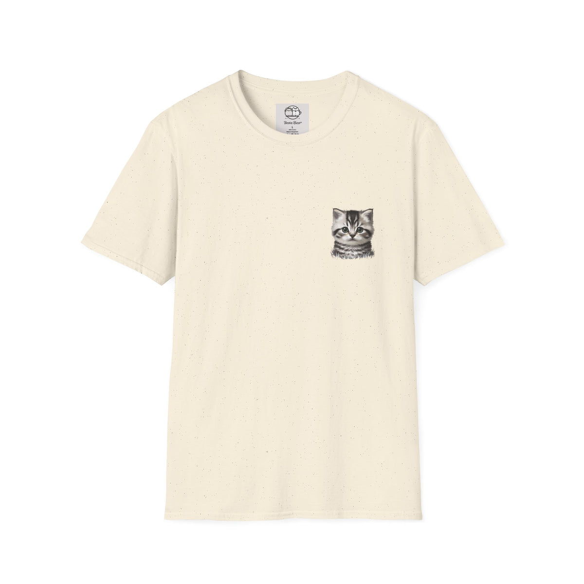 Proper Kitten Portrait T-Shirt | Small Chest Pocket Illustration- Bestie Best Collection