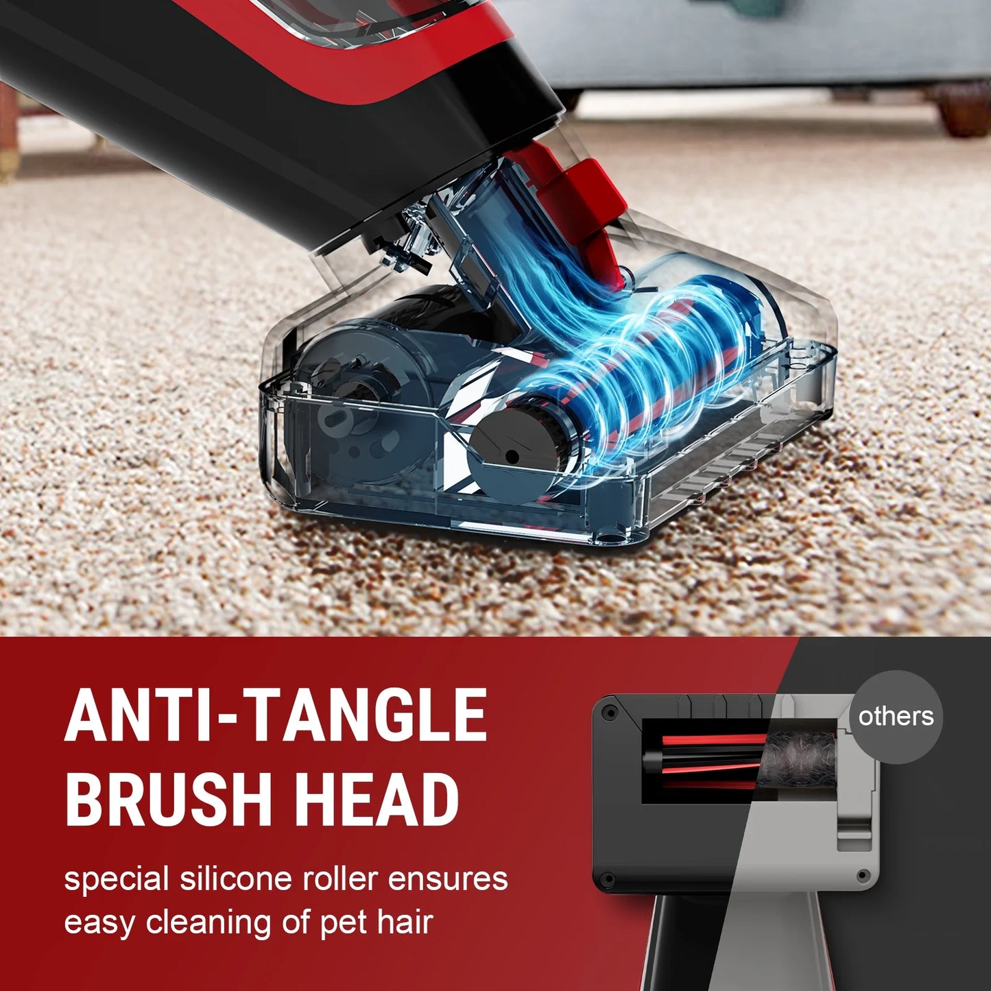 Cordless Handheld Vacuum, Car Vacuum Cleaner Rechargeable with Motorized Brush, Powerful Stair Vacuum