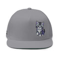 Cute Kitten Embroidered Flat Bill Cap | Small Tabby Cat DIEGO Collection