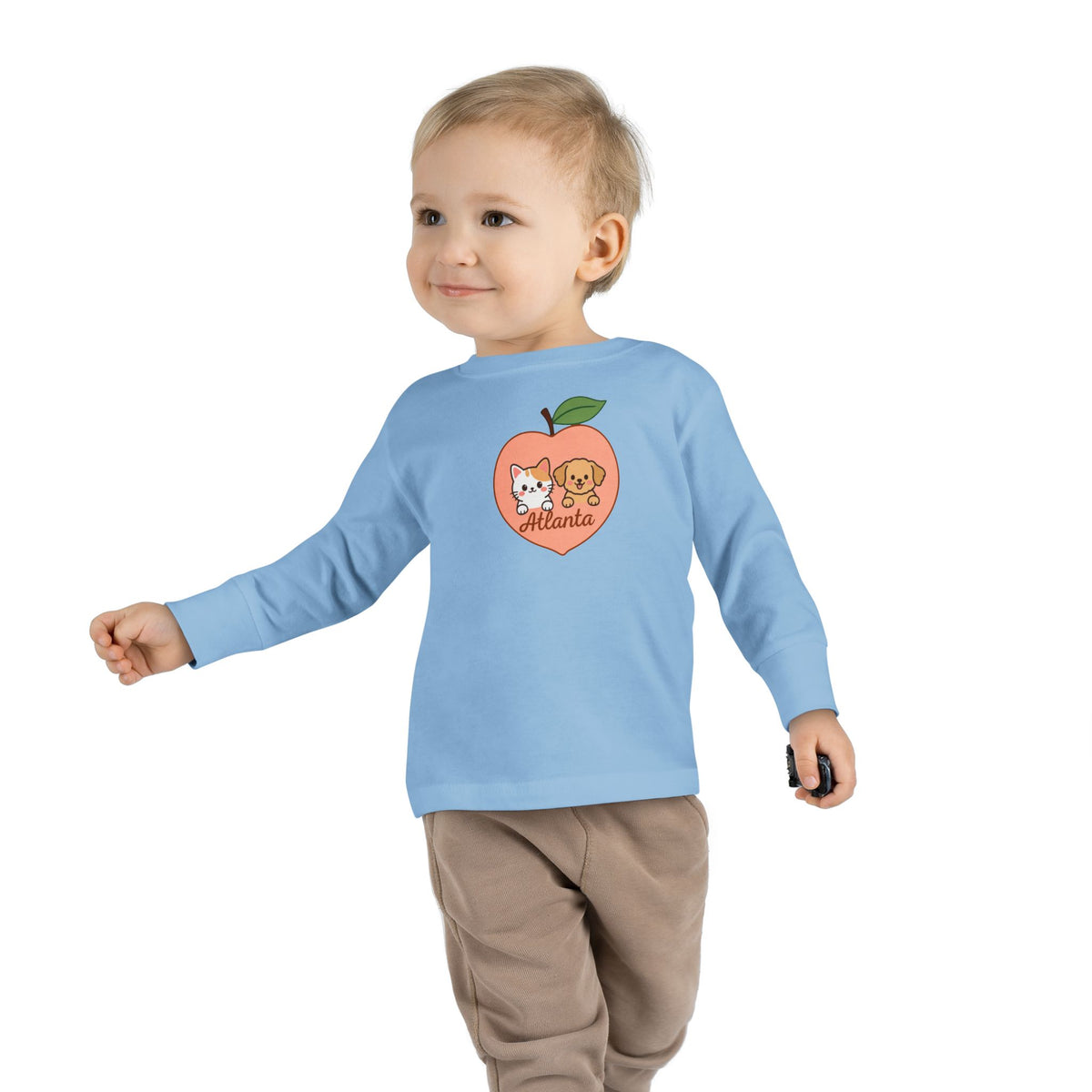 ATLANTA Peach Puppy and Kitten Toddler long sleeve tee | Cute Georgia design