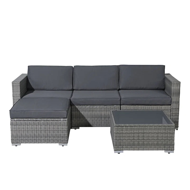 Abler Wicker 3 - Person Modular Patio Conversation Set with Cushions