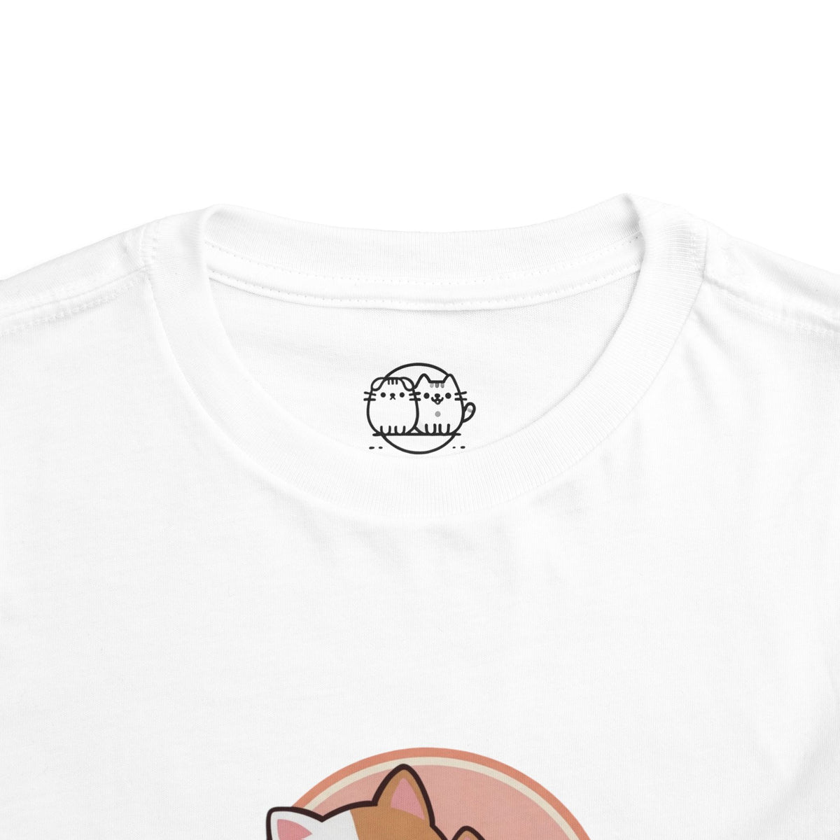 Kawaii Cats Peach Circle Toddler Tee | Atlanta Peach Back Print