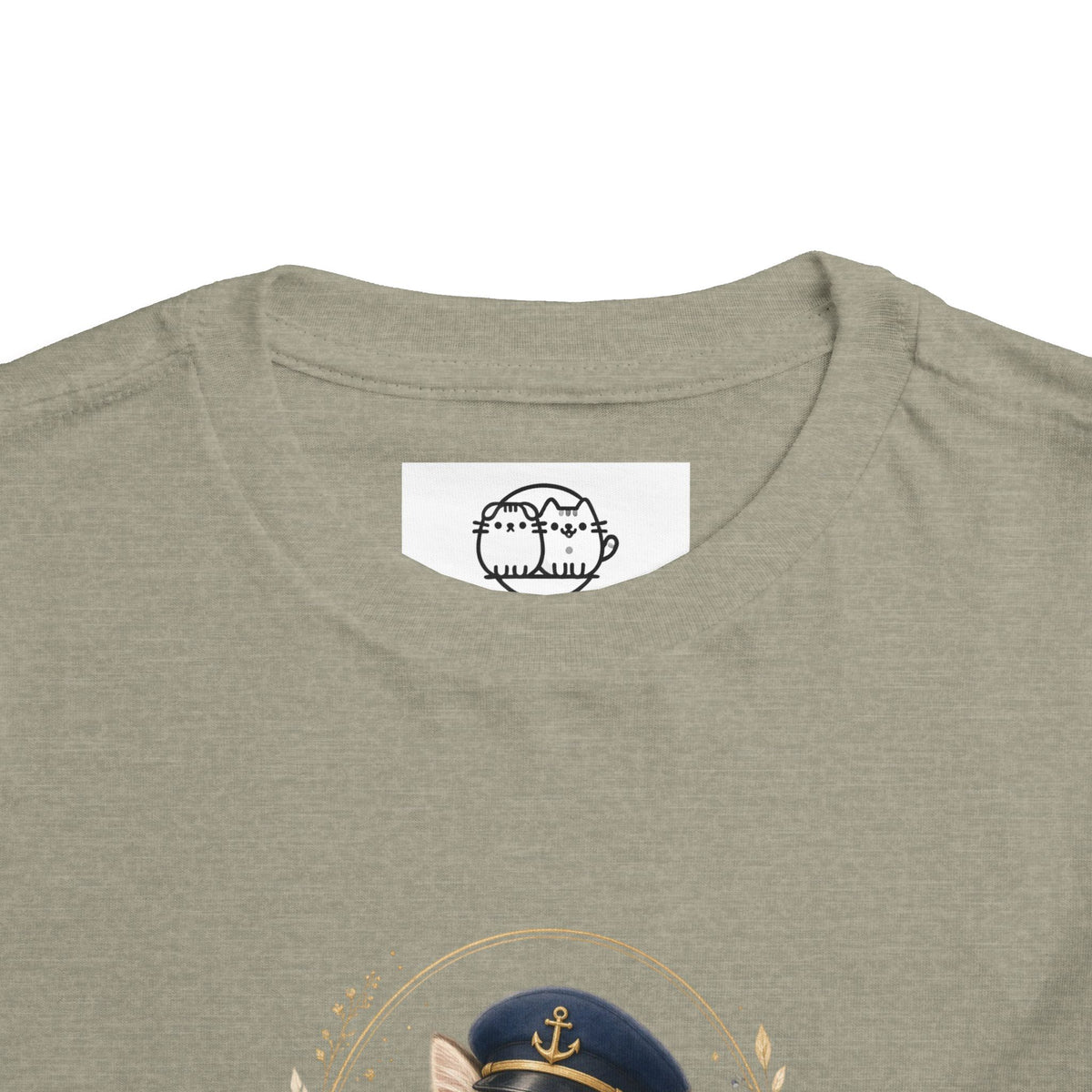 Little Officer Cat toddler tee | kitten captain illustration- Carmen Collection- Bestie Best Luxury Collection