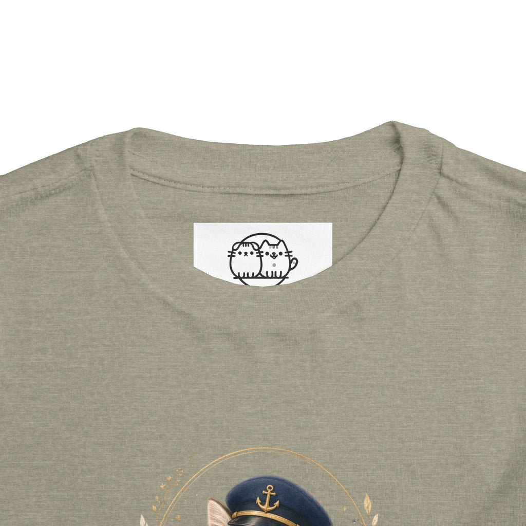Little Officer Cat toddler tee | kitten captain illustration- Carmen Collection- Bestie Best Luxury Collection