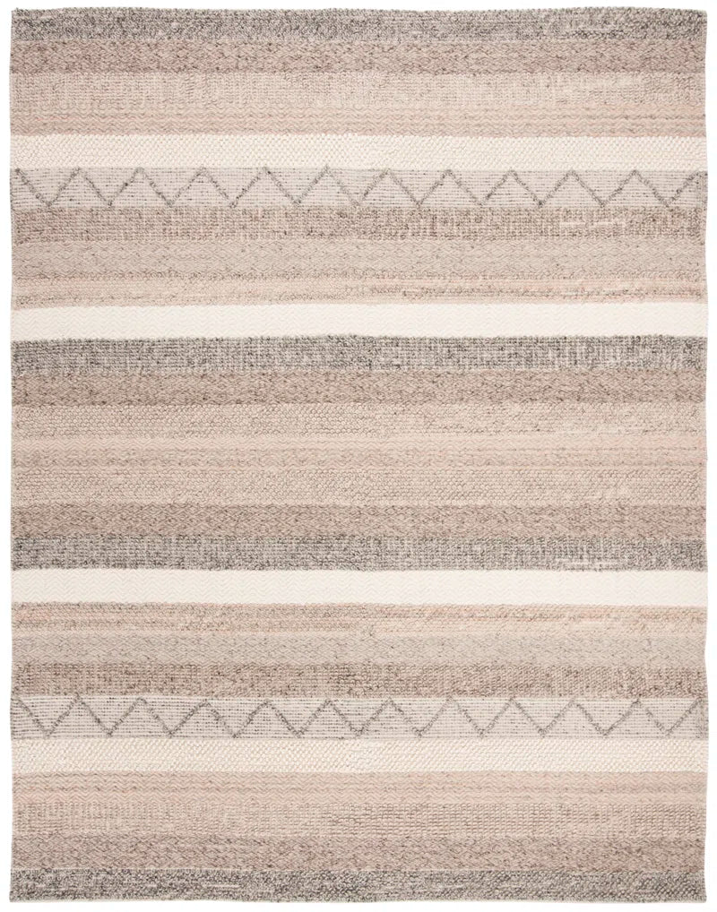 Jacques Hand Woven Wool/Cotton Striped Rug in Beige