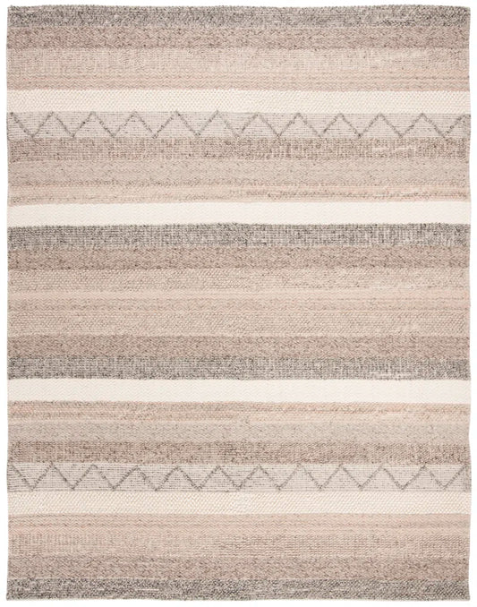 Jacques Hand Woven Wool/Cotton Striped Rug in Beige