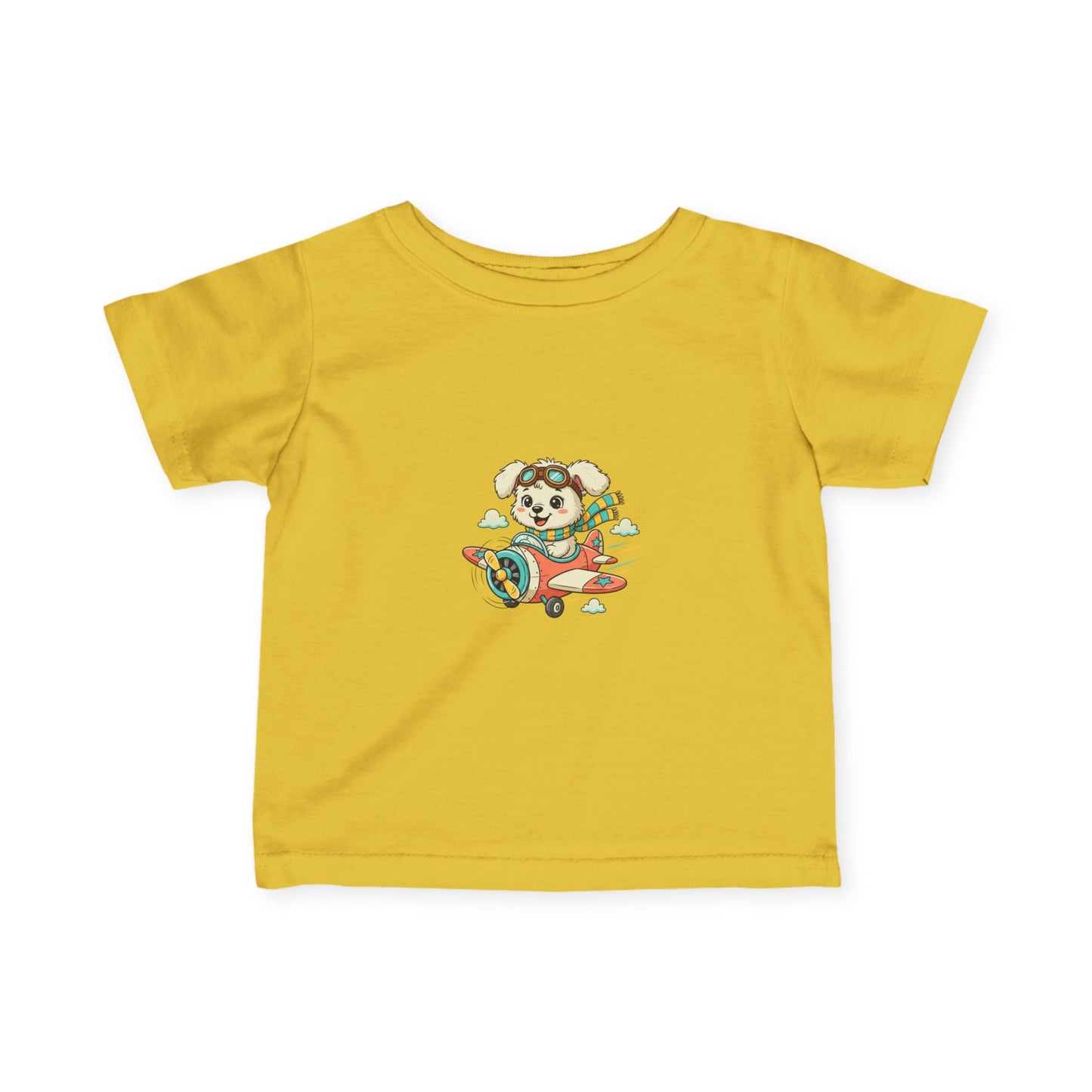 Bestie Best Infant Tee — Cute Pilot Puppy on Airplane- Unisex- Baby Shirt