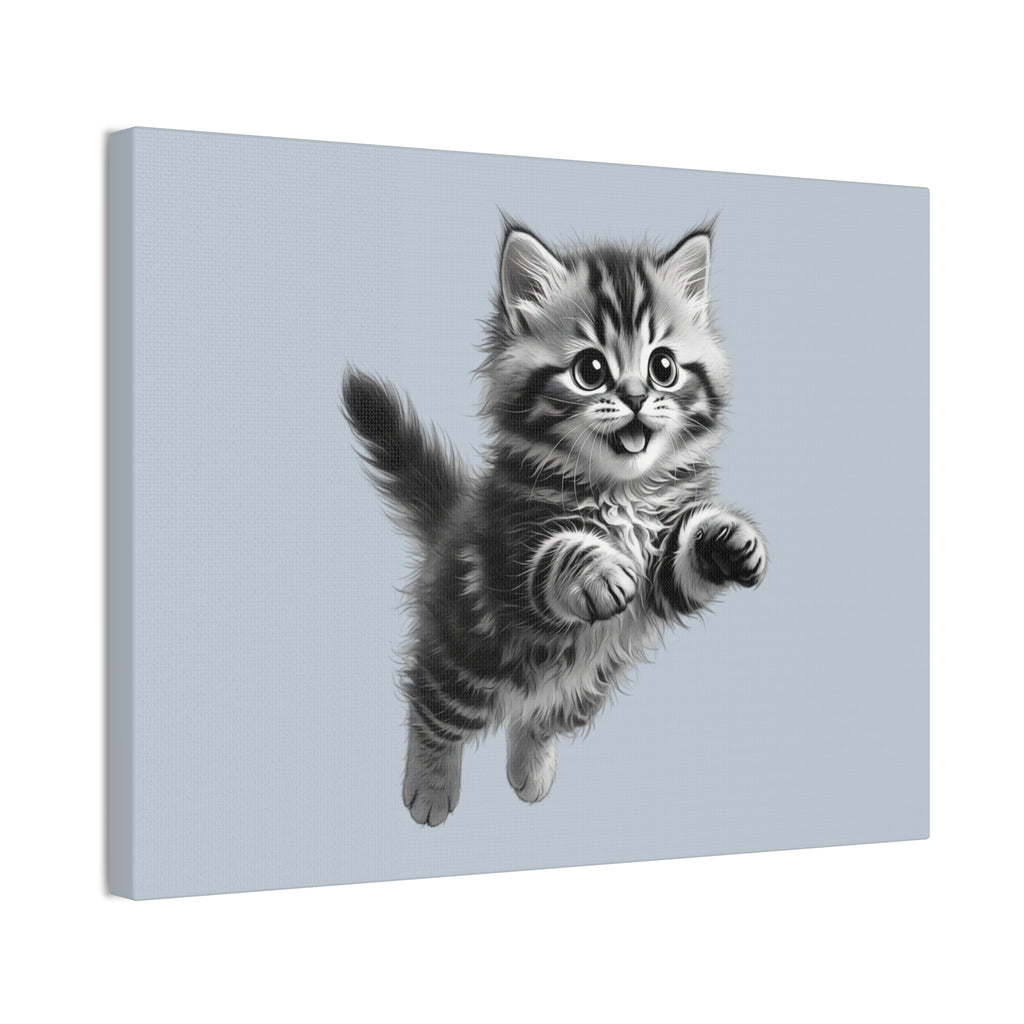 Playful tabby Kitten Canvas- Sage Collection- Bestie Best Decor Collection