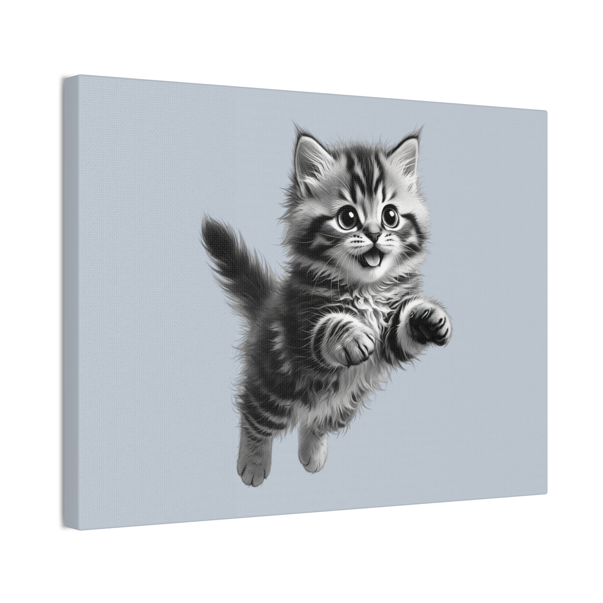 Playful tabby Kitten Canvas- Sage Collection- Bestie Best Decor Collection