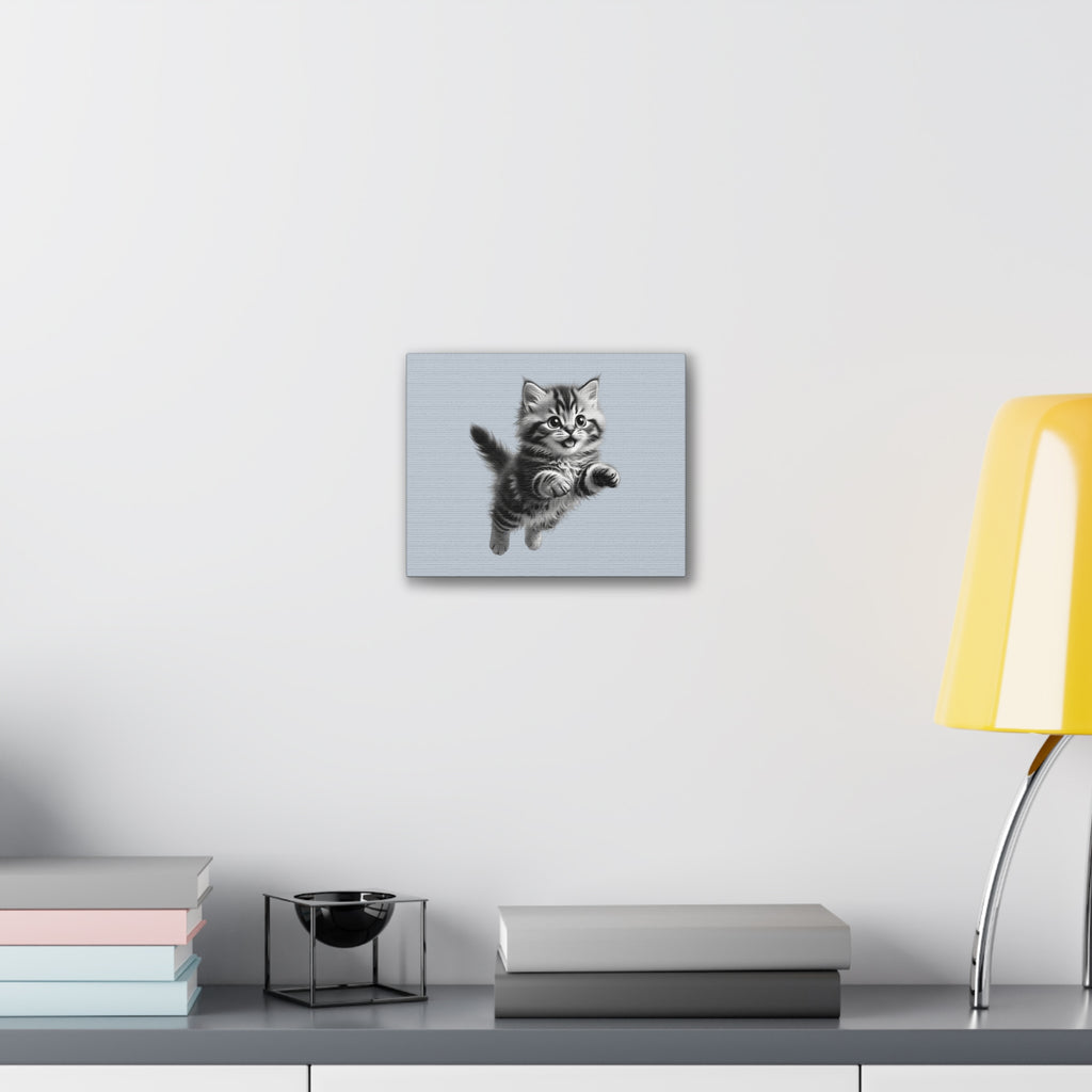 Playful tabby Kitten Canvas- Sage Collection- Bestie Best Decor Collection
