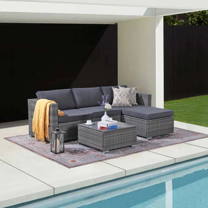 Abler Wicker 3 - Person Modular Patio Conversation Set with Cushions