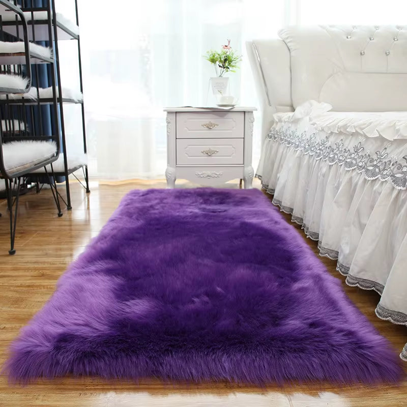 Living Room Fur Carpet Plush Soft Sheepskin Floor Mats Modern Home Decor Bedroom Blankets Imitation Wool Pad White Rugs Doormat