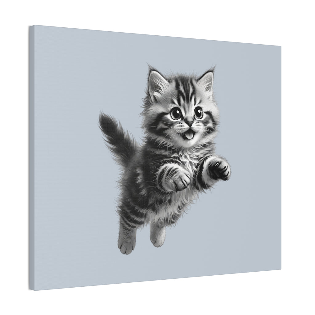 Playful tabby Kitten Canvas- Sage Collection- Bestie Best Decor Collection