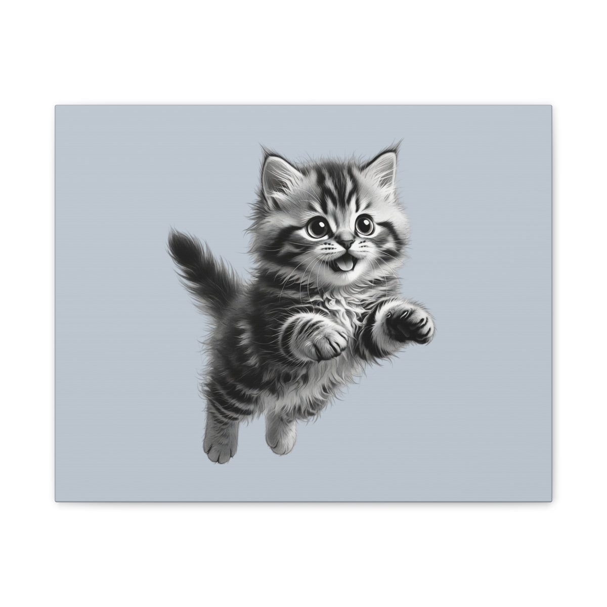 Playful tabby Kitten Canvas- Sage Collection- Bestie Best Decor Collection