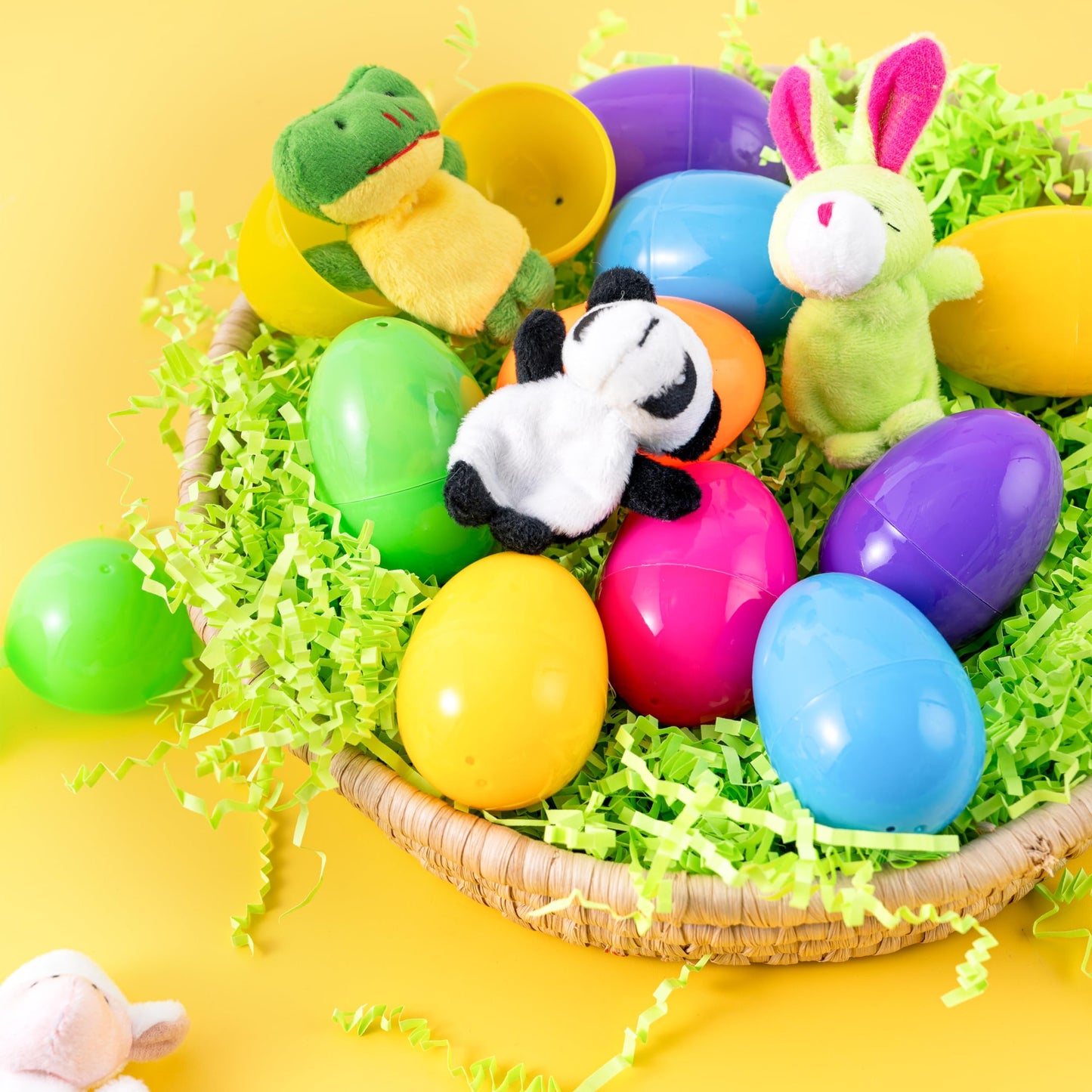 36 Packs Prefilled Easter Eggs with Toys,Easter Eggs with Finger Puppets Toys for Kids Toddler,Easter Basket Easter Goodie Bag Fillers