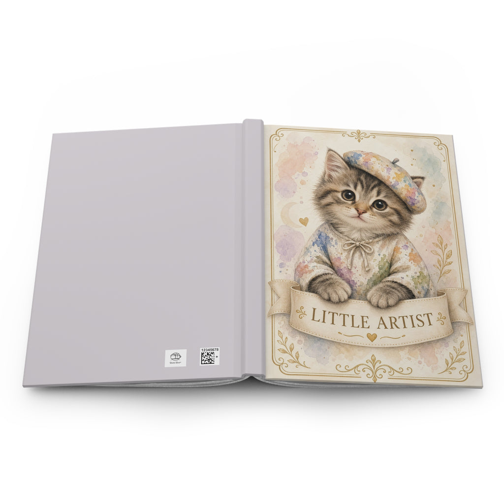 Little Artist Kitten Portrait journal | Hardcover Notebook, Cute Cat Illustration- Bestie Best Journal Collection