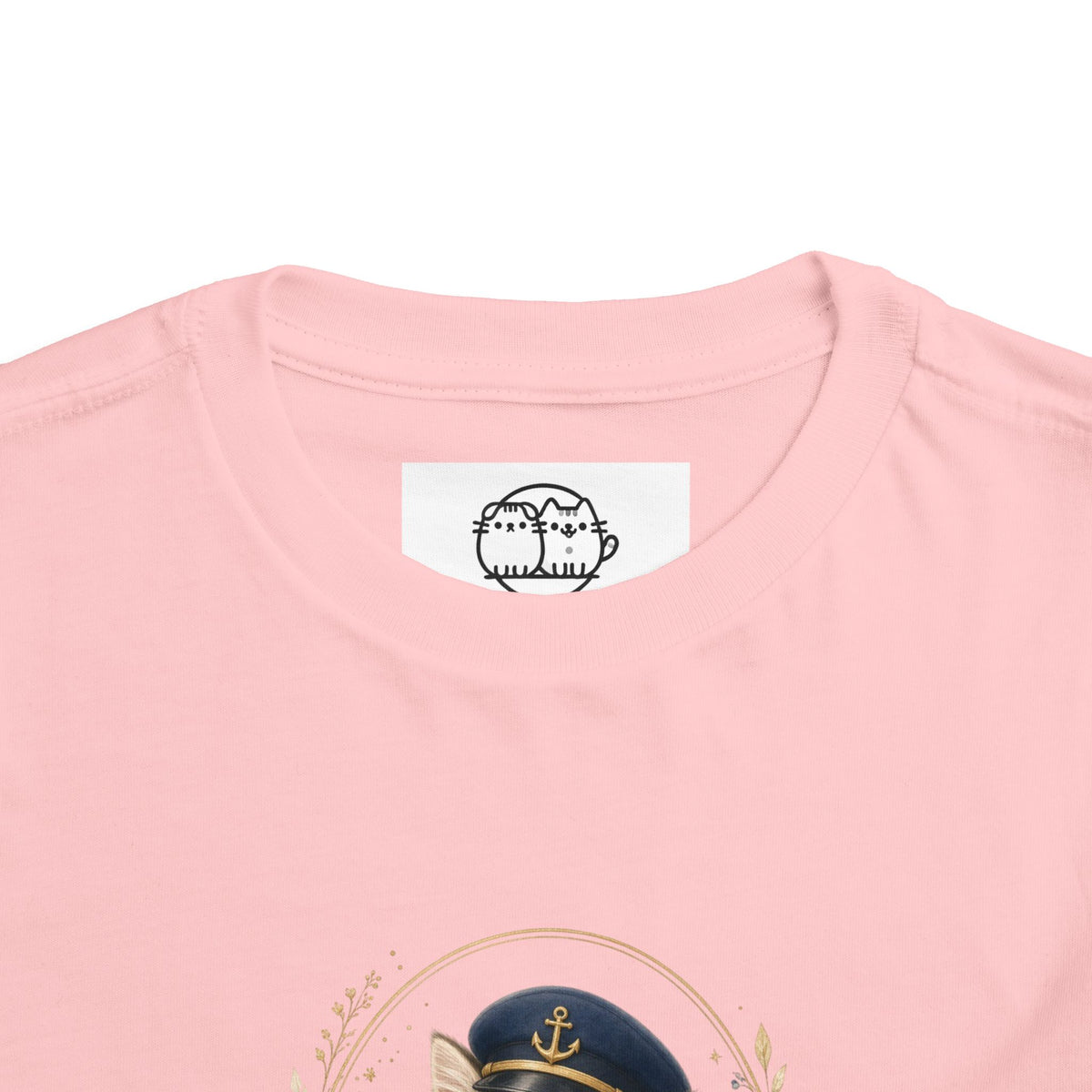 Little Officer Cat toddler tee | kitten captain illustration- Carmen Collection- Bestie Best Luxury Collection